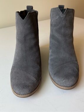 Toms Gray Suede Ankle Booties
